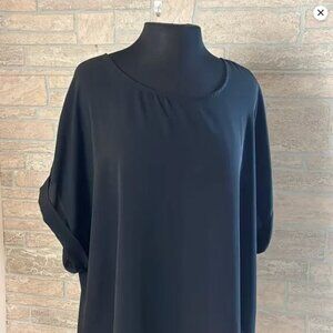 Forever 21 Black Chiffon Blouse Short Sleeved Size 3X